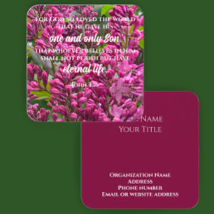 John 3:16 Scripture Card Blume Foto Benutzerdefini Quadratische Visitenkarte