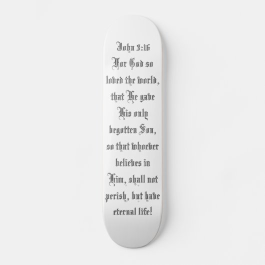 John-3:16 Skatebrett Skateboard (Vorderseite)