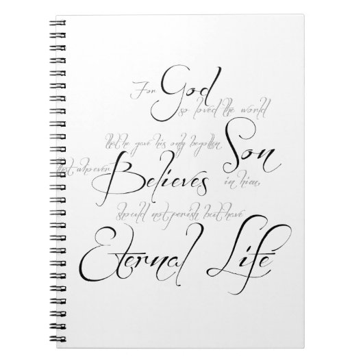 John 3:16 Skript Notizblock (Vorderseite)