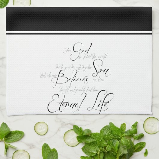 John 3:16 Skripthandtuch Geschirrtuch (Gefaltet)