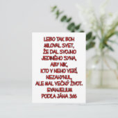 John 3:16 Slowakisch Postkarte (Stehend Vorderseite)
