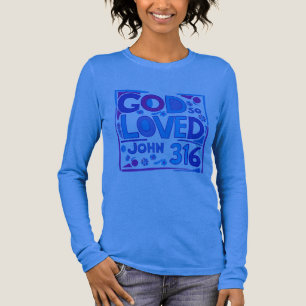 John 3:16 So geliebte lebendige Kunst Tri-Blend Shirt