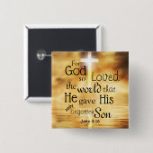 John 3:16 So liebte Gott das Verse der Weltbibel Button (Vorne & Hinten)