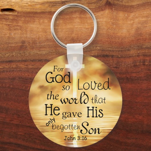 John 3:16 So liebte Gott den Schlüssel der Weltbib Schlüsselanhänger (Vorderseite)