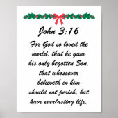 John 3:16 So liebte Gott die Welt Weihnachtsgarlan Poster (Vorne)