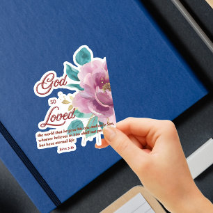 John 3:16 So liebte rosa Bläserbibel Verse Aufkleber