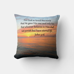 JOHN 3:16 SONNENREISE ÜBER DEM OZEANISCHEN FOTO KISSEN