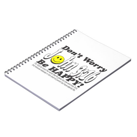 John-3:16 - sorgen Sie sich nicht ist glücklich! Notizblock (Linke Seite)