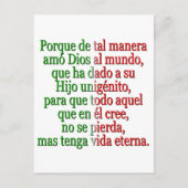 John 3:16 Spanisch Postkarte (Vorderseite)