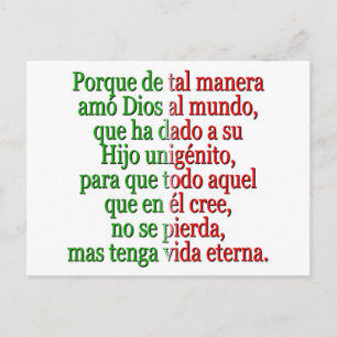 John 3:16 Spanisch Postkarte