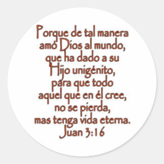 John 3:16 Spanisch Runder Aufkleber