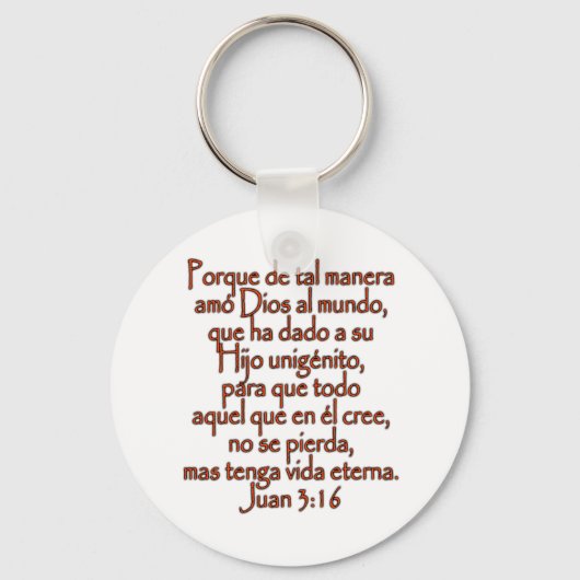 John 3:16 Spanisch Schlüsselanhänger (Vorderseite)