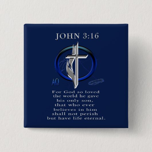 John 3:16 Tasten Button (Vorderseite)
