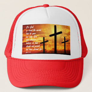 JOHN 3:16 TRENDIGER BIBELVERS CHRISTLICHES GESCHEN TRUCKERKAPPE