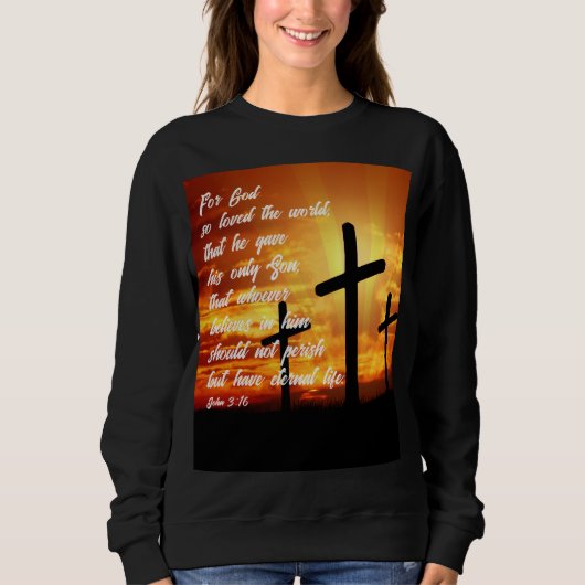 JOHN 3:16 TRENDY BIBLE VERSE CHRISTLICH GIFT SWEATSHIRT (Vorderseite)