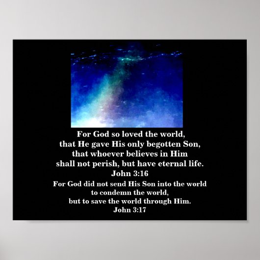 JOHN 3:16 und JOHN 3:17 Poster (Vorne)