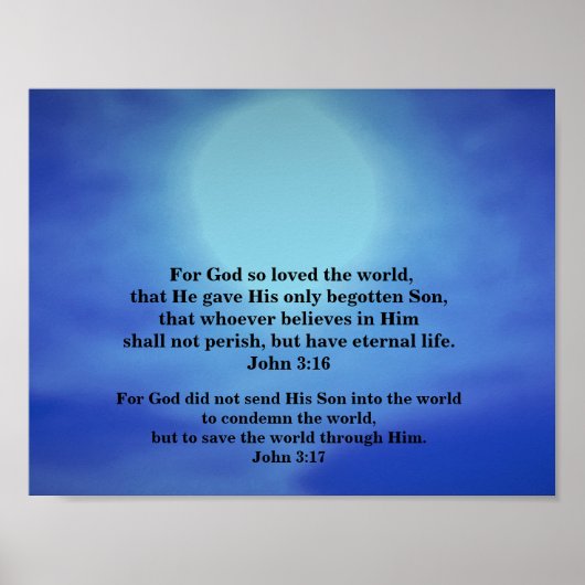 JOHN 3:16 und JOHN 3:17 Poster (Vorne)