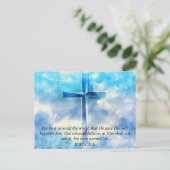 John 3:16 Verse Blue Sky Christlich Cross Gods Lie Postkarte (Stehend Vorderseite)