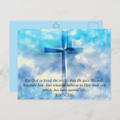 John 3:16 Verse Blue Sky Christlich Cross Gods Lie Postkarte (Vorne/Hinten)