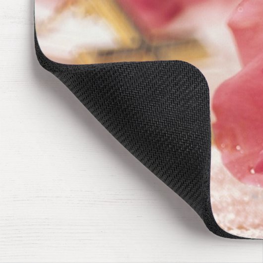 John-3:16 Version - Goldkreuz u. rosa Rose Mousepad (Ecke)