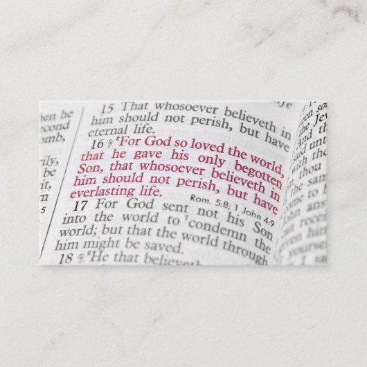John 3:16 visitenkarte (Vorderseite)