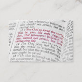 John 3:16 visitenkarte (Vorderseite)