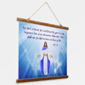 John 3:16 wandteppich mit holzrahmen (Gewinkelt)