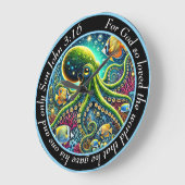 John 3:16 Wassertopus Große Wanduhr (Winkel)