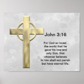 John 3:16 (weiß) poster (Vorne)