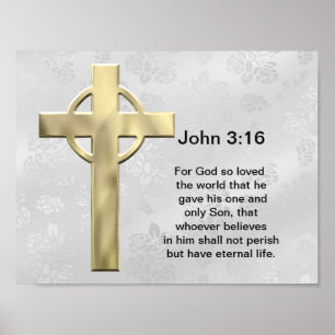 John 3:16 (weiß) poster