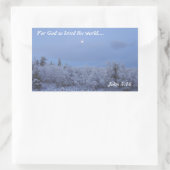 John 3:16 Wintermorgen Rechteckiger Aufkleber (Tasche)