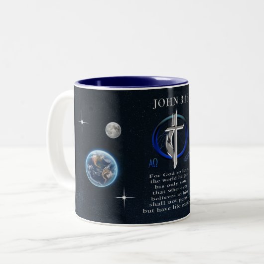 John 3:16 zweifarbige tasse (Vorderseite Links)