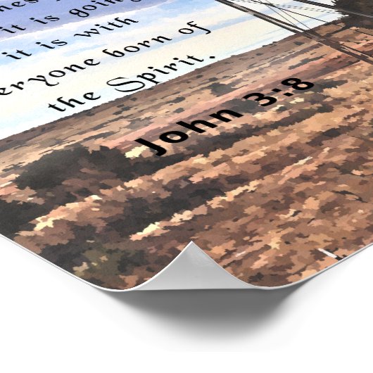 John 3:8, Bibelverse Poster (Ecke)