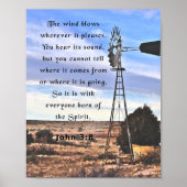 John 3:8, Bibelverse Poster (Vorne)