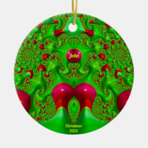 JOHN ~ 3D CHRISTMAS Cerise Green 2025 Keramik Ornament
