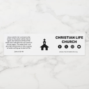 John 4:13-14 Church Water Label Wasserflaschenetikett