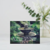 John 4:14 Wer das Wasser trinkt, das ich Bibel geb Postkarte (Stehend Vorderseite)