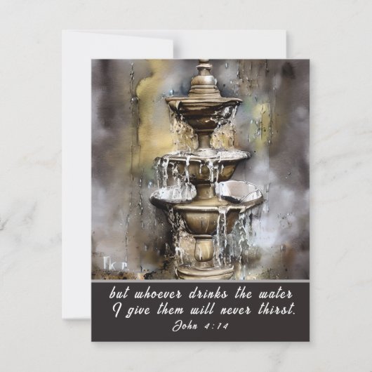 John 4:14 Wer das Wasser trinkt, das ich gäbe Kart (Vorderseite)