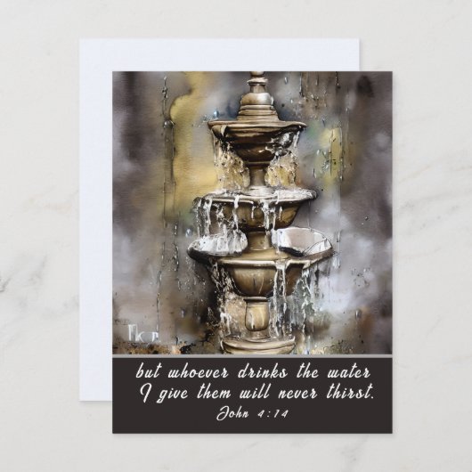 John 4:14 Wer das Wasser trinkt, das ich gäbe Kart (Vorne/Hinten)