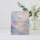 John 4:16 Bibelverse über Wasserfarbdesign Postkarte (Stehend Vorderseite)