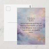 John 4:16 Bibelverse über Wasserfarbdesign Postkarte (Vorne/Hinten)