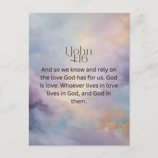 John 4:16 Bibelverse über Wasserfarbdesign Postkarte (Vorderseite)