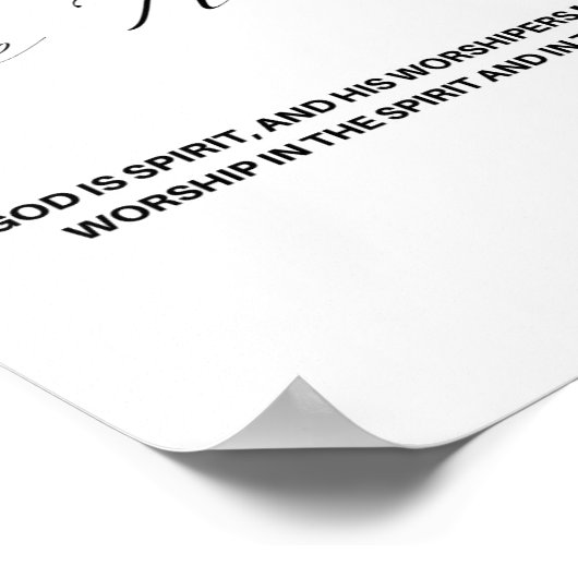 John 4:24, Bible Verse Poster (Ecke)