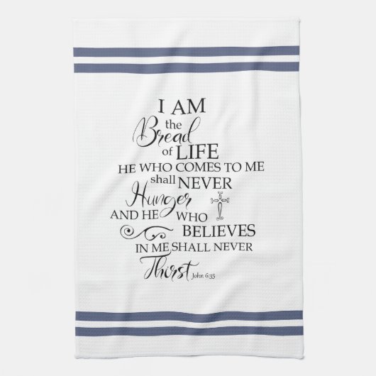 John 635 Brot of Life soft blue Inspiration Geschirrtuch (Vertikal)