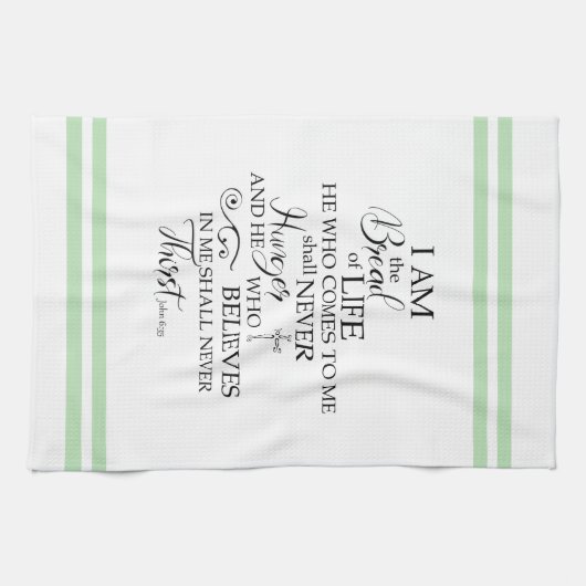 John 635 Brot of Life weich grün Inspiration Geschirrtuch (Horizontal)