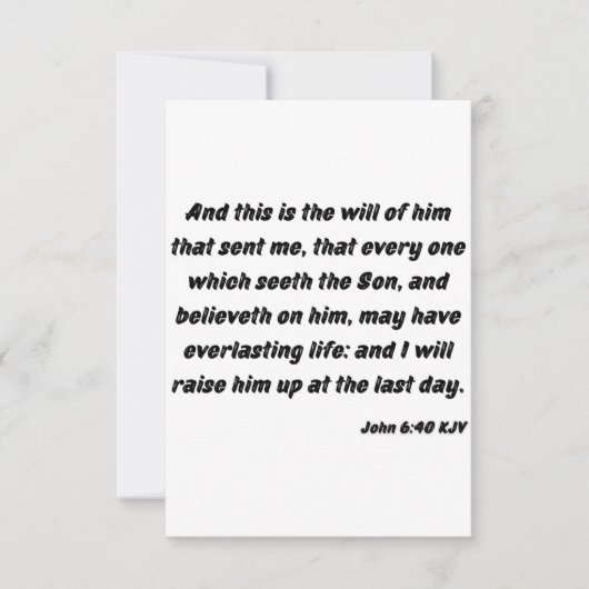 John 6:40 KJV Bible Verse Flat Greeting Card Karte (Vorderseite)