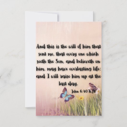John 6:40 KJV Bible Verse Pic Flat Greeting Card Karte (Vorderseite)