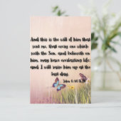 John 6:40 KJV Bible Verse Pic Flat Greeting Card Karte (Stehend Vorderseite)