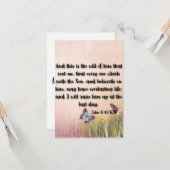 John 6:40 KJV Bible Verse Pic Flat Greeting Card Karte (Vorderseite/Rückseite Beispiel)