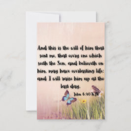 John 6:40 KJV Bible Verse Pic Flat Greeting Card Karte